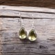 Boucles d'oreilles en argent et pierre topaze jaune