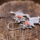 Boucles d'oreilles en argent et pierre corail