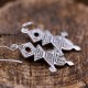 Boucles d'oreilles en argent et pierre corail