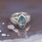 Bague en argent et pierre topaze bleue