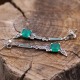 Boucles d'oreilles d'exception en argent, émail et pierre agate verte