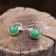 Boucles d'oreilles en argent et pierre Jade verte