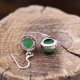 Boucles d'oreilles en argent et pierre Jade verte