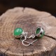 Boucles d'oreilles en argent et pierre Jade verte