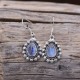 Boucles d'oreilles en argent et pierre de lune