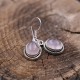 Boucles d'oreilles en argent et pierre quartz rose