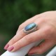 Bague en argent et pierre labradorite