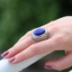 Bague en argent et pierre lapis lazuli