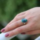 bague en argent et pierre turquoise