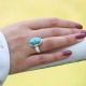 Bague en argent et pierre turquoise