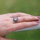 Bague d'exception en argent et pierre quartz rose