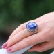 Bague en argent et pierre lapis lazuli