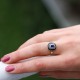 Bague d'exception en argent et pierre email lapis lazuli