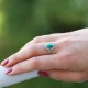 Bague en argent et pierre howlite turquoise