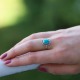 Bague en argent et pierre howlite turquoise