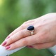 Bague en argent et pierre onyx