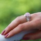 Bague en argent et pierre quartz rose