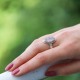 Bague en argent et pierre quartz rose