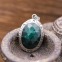 Pendentif en argent et racine d'Emeraude