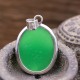 pendentif en argent et pierre jade vert