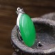 pendentif en argent et pierre jade vert