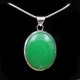 pendentif en argent et pierre jade vert