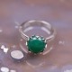 Bague en argent et pierre Agate verte