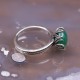 Bague en argent et pierre Agate verte