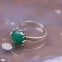 Bague en argent et pierre Agate verte