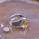 Bague d'Exception en argent, marcassites et pierre Citrine