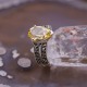 Bague d'Exception en argent, marcassites et pierre Citrine