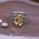 Bague d'Exception en argent, marcassites et pierre Citrine