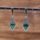 Boucles d'oreilles d'exception pierre agate verte