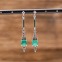 Boucles d'oreilles d'exception en argent, émail, pierre agate verte et marcassites