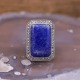 Bague d'exception en argent, marcassites et pierre Lapis Lazulli