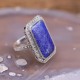 Bague d'exception en argent, marcassites et pierre Lapis Lazulli