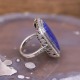 Bague d'exception en argent, marcassites et pierre Lapis Lazulli