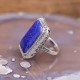 Bague d'exception en argent, marcassites et pierre Lapis Lazulli