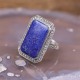 Bague d'exception en argent, marcassites et pierre Lapis Lazulli