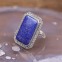 Bague d'exception en argent, marcassites et pierre Lapis Lazulli