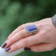 Bague d'exception en argent, marcassites et pierre Lapis Lazulli