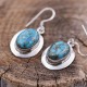 Boucles d'oreilles en argent et pierre turquoise cuivrée