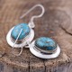 Boucles d'oreilles en argent et pierre turquoise cuivrée