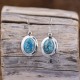 Boucles d'oreilles en argent et pierre turquoise cuivrée