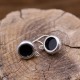 Boucles d'oreilles en argent et pierre onyx