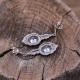 Boucles d'oreilles d'exception en argent, marcassites et Ziconium