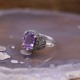 Bague d'exception en argent, marcassites et Améthyste