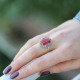 Bague d'exception en argent, marcassite et Cornaline