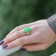 Bague en argent et Jade verte