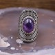 Bague en argent et pierre améthyste